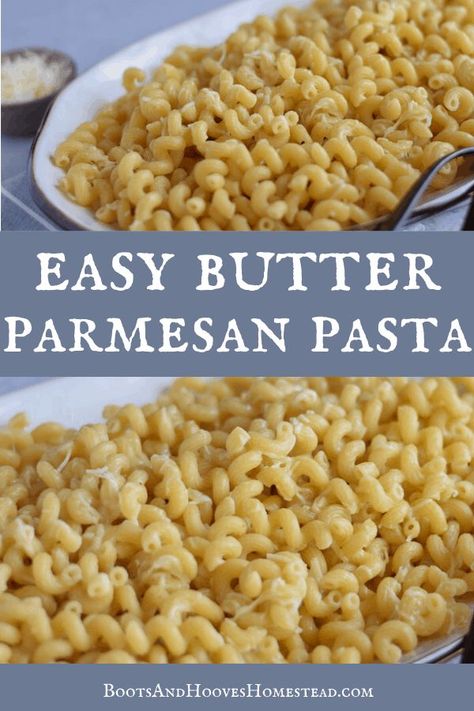 Recipes With Macaroni Noodles, Recipes With Elbow Noodles, Elbow Pasta Recipes, Pasta Side Dishes Easy, Elbow Macaroni Recipes, Buttered Noodles Recipe, Parmesan Butter, Pasta Side, Noodle Dinner