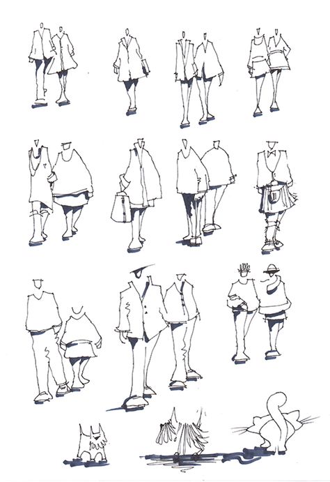 Architecture Figures Sketch, Architectural Figures People, Architectural People Figures, Architectural People Sketch, Architecture Sketch Exercise, People Sketch Architecture, Simple Life Drawing, People Drawing Architecture, Sport Sketches Drawings