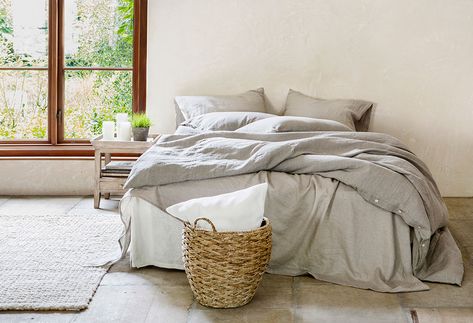 10 Gorgeous Blankets to Dress up Your Bed | Bed Makeover, Complete Bedding Set, Rough Linen, Natural Bed, Linen Bedding Natural, Linen Bed Sheets, Cheap Bed Sheets, Best Duvet Covers, Grey Linen Bedding