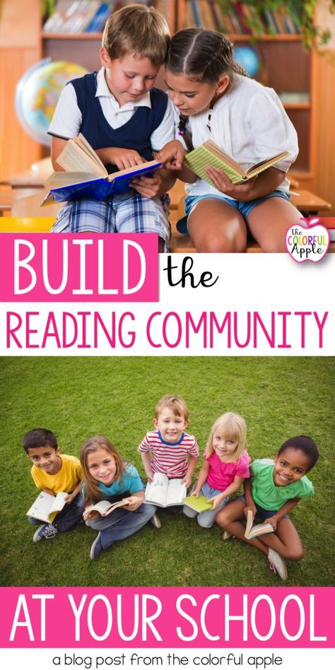 A school reading community is created when students, teachers, staff and families are all invested in the reading experience.  It is a community in which books are celebrated and enjoyed by all! Here are some ideas for creating a school reading community! Reading Engagement Strategies, Elementary Reading Comprehension, Small Group Reading Activities, Elementary Reading Activities, Upper Elementary Reading, Reading Buddies, Reading Lesson Plans, Reading Comprehension Lessons, Build A Community