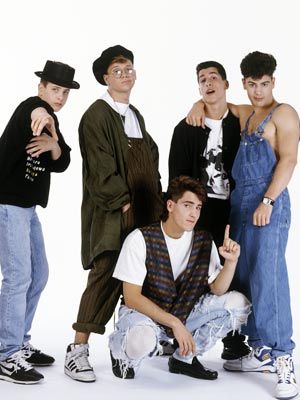 new kids on the block-who told Jordan he looked hot in that?! Was THAT even an "in" thing back in the day for guys???? They looky good now, better actually now that they're grown!! LoL 90s Boy Bands, Ridiculous Pictures, Danny Wood, Jonathan Knight, Boyz Ii Men, Joey Mcintyre, Donnie Wahlberg, Jordan Knight, The Right Stuff