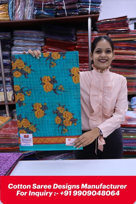 Kesaria Cotton Saree Designs Manufacturer In Andhra Pradesh |Wholesale Cloth Market In Surat 2023 Latest Saree Trends, Cotton Saree Designs, Textile Company, Saree Trends, Latest Sarees, Andhra Pradesh, Cotton Saree, Saree Designs, Saree