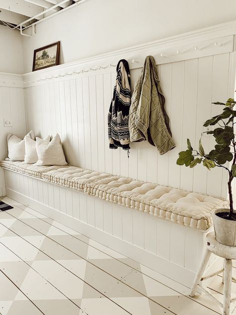 #foyer #interiordesign #homedecor #interior #design #foyerdecor #entryway #foyerdesign #architecture #entrywaydecor #home #interiors #interiordesigner #decor #entry #interiorstyling #realestate #furniture #homesweethome #interiordecorating #interiorinspo #art #entrance Boot Bench, Diy Bench Seat, Mudroom Remodel, Wall Bench, Diy Mudroom, White Bench, Diy Mudroom Bench, Mudroom Decor, Mudroom Ideas