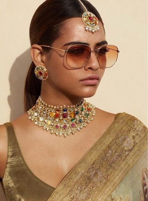 20+ Sabyasachi Jewellery Pieces That Blew Our Minds! Navratan Set, Sabyasachi Mukherjee, Sabyasachi Jewelry, Sabyasachi Jewellery, Heritage Jewellery, Jewelry Set Design, Bridal Fashion Jewelry, Wedding Jewellery Collection, Polki Jewellery