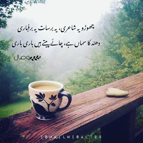 Zindagi Urdu Shayeri, Foggy Weather Quotes, Cloudy Days Quotes, Weather Poetry, December Tea, Winter Poetry, Chai Quotes, December Quotes, Foggy Weather