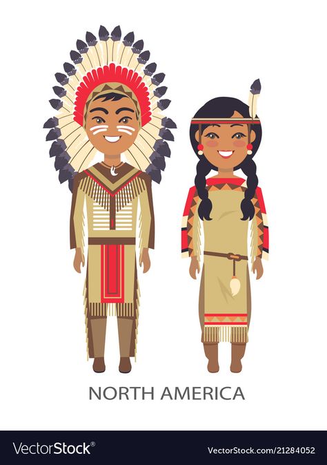 North America Costume, Clothes Design Drawing, Usa Costume, Western Prints, America Outfit, National Clothes, American Western, Kids Vector, National Costume