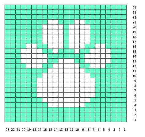 Tapestry Crochet Paw Print Pattern Intarsia Crochet Patterns, Hello Kitty Crochet Tapestry, Tapestry Crochet Patterns Simple, Crochet Paw Print Pattern, Crochet Tapestry Chart, Crochet Grid Patterns Charts, Crochet Graphgan Patterns Free, Tapestry Crochet Patterns Charts Free, Alpha Tapestry