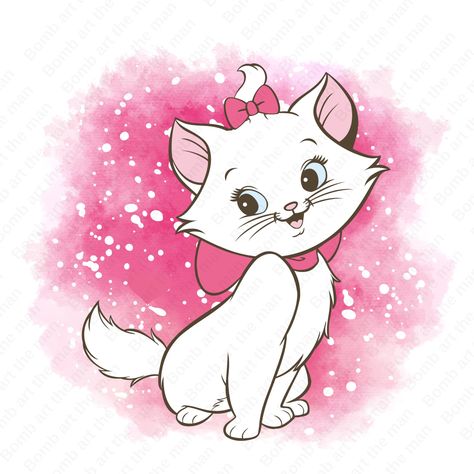 Marie Astrocats, Disney Cat Tattoo, Marie Aristocats Fanart, The Aristocats Marie Wallpaper, Aristocats Background Art, Marie Aesthetic Aristocats, Berlioz Aristocats, Marie Art Aristocats, Marie Cat