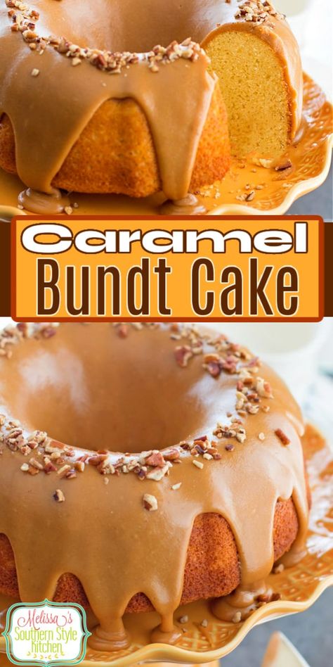 This buttery Caramel Bundt Cake makes a stellar addition to your special occasion desserts menu #caramelcake #caramelbundtcake #southerncakerecipes #southerncaramelcake #bestcaramelcake #bundtcakerecipes #desserts #dessertfoodrecipes #sweets #pralines #caramelfrosting #holidayrecipes #christmascakes via @melissasssk Fall Bundt Cake, Caramel Bundt Cake, Bunt Cake Recipe, Southern Caramel Cake, Bundt Pan Recipes, Pumpkin Bundt, Bundt Recipes, Caramel Cake Recipe, Easy Bundt Cake