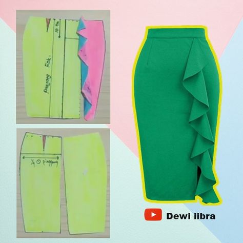 Skirt Pattern Making, Draped Skirt Pattern, Pattern Making Tutorial, Pola Rok, Diy Cut Shirts, Fashion Work Outfit, Hijabista Fashion, Sewing Sleeves, Dress Patterns Diy