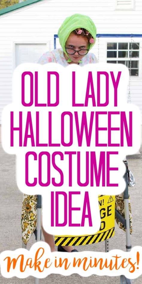 Bingo Lady Costume Ideas, Best Old Lady Costume, Old Lady Costumes For Women, Old Women Halloween Costume, Nursing Home Costumes, Scary Old Lady Costume, Granny Costumes For Adults, Grandma Halloween Costume For Women, Elderly Halloween Costume