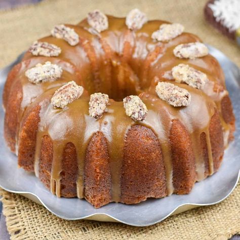 Salted Caramel Kentucky Butter Cake with Bourbon Salted Caramel Butter Cake, Caramel Butter Cake, Caramel Kentucky Butter Cake, Salted Caramel Kentucky Butter Cake, Easy Butter Cake Recipe, Bourbon Cake, Caramel Butter, Caramel Ingredients, Kentucky Butter Cake