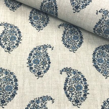 Cerulean Sanderson Fabric, Painting Carpet, Paisley Wallpaper, Curtain Fabrics, Paisley Fabric, Mcgee & Co, Stripes Texture, Fine Linen, Blue Paisley