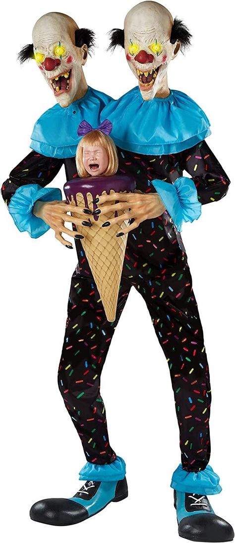 Halloween decoration- Spirit Halloween 7 Ft. Two Scoops Animatronic Decoration Clown Animatronic, Spirit Halloween Animatronics, Halloween Animatronics, Spencers Gifts, Ice Cream Social, Library Services, Halloween 2, Barbie Dream House, Balloon Animals