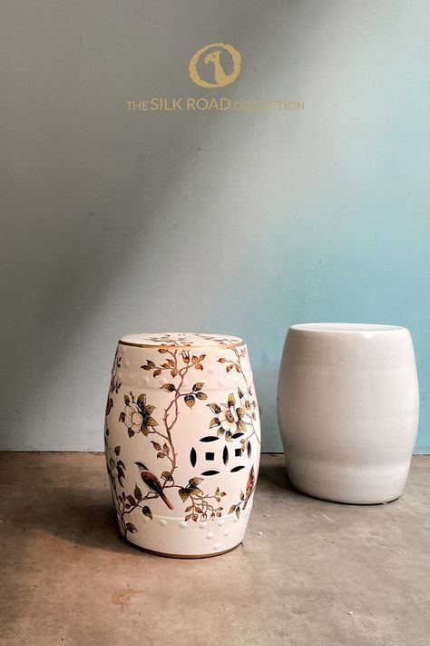 Chinese Chair Design, Chinese Planters Pots, Interior Chair, Modern Chinese Chair, Antique Side Tables, Chinese Clay Pot, Rustic Interior Style, Chinese Stool, Chinese Stool Ceramic