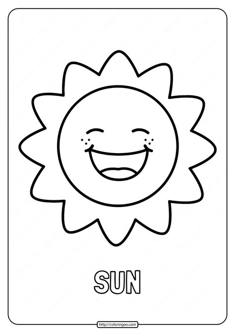 Sun Worksheets Preschool, Sun Outline Drawing, Sun Worksheets For Kids, Easy Sun Drawing, Sun Worksheet, Draw Sun, Printable Solar System, Sun Outline, Printable Sun