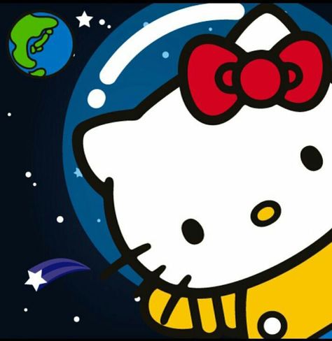 Space Kitty~ Images Hello Kitty, Walpaper Hello Kitty, Charmmy Kitty, Hello Kitty Images, Hello Kitty Aesthetic, Kitty Images, Hello Kitty Characters, Kitty Drawing, Hello Kit