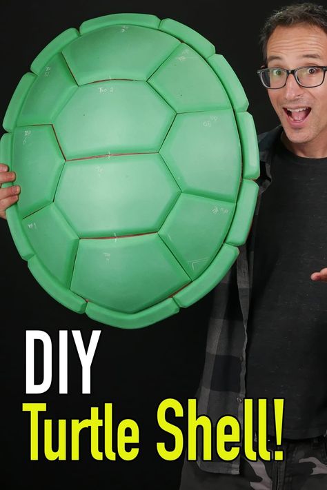 Diy Shell Costume, How To Make Ninja Turtle Costume, Ninja Turtle Homemade Costume, Tmnt Shell Diy, Boat Costume Diy, Ninja Turtles Diy Costume, Turtle Shell Costume Diy, Diy Ninja Turtle Shell, Turtle Costumes Diy