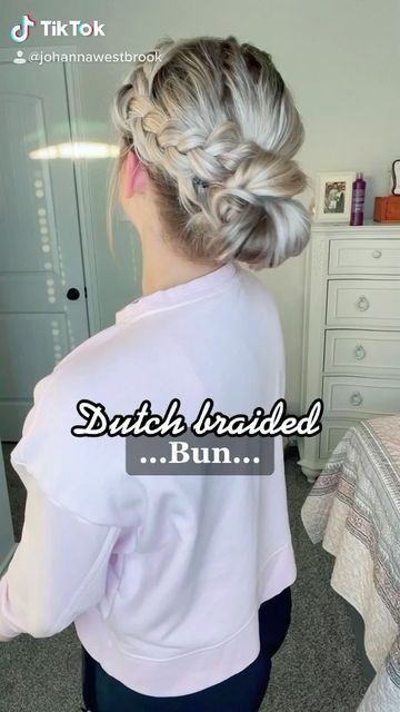 Dutch Braid Into Messy Bun, Double Braid Bun Tutorial, Diy Braided Updo Tutorials, Double Dutch Braid Into Bun, Dutch Braided Bun, French Braid To Messy Bun, Braided Low Bun Hairstyles Tutorial, Easy Braid And Bun Hairstyles, Cute Hairstyles Buns And Braids