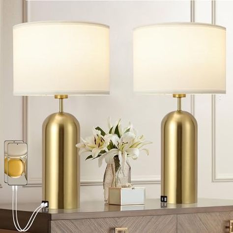 Nightstand Lamps Bedroom, Tall Lamps For Living Room, Bedside Lamps With Usb Port, Gold Lamps, Living Room End Table, Bedroom Lamps Nightstand, Battery Operated Table Lamps, Nightstand Lamps, Tall Table Lamps