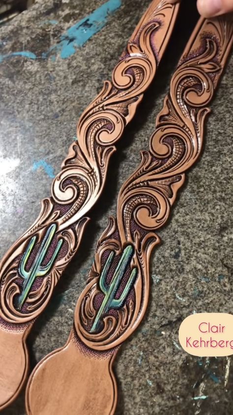 Leather Tooling Patterns Templates Belts, Tooled Leather Headstall, Tooled Leather Design Pattern, Tooled Headstall, Leather Horse Tack, Handmade Leather Work, Custom Leather Work, Leather Working Patterns, Tooled Leather Belts