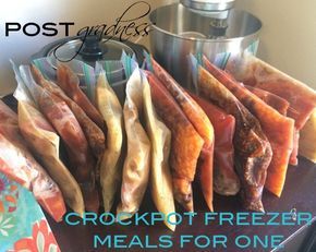 Freezer Meals For One Person, Freezer Meals For One, Meals For One Person, Cooking For 1, Crockpot Freezer Meals, One Person Meals, Recipe For 1, Crock Pot Freezer, Dinner For One