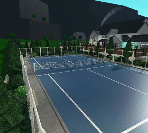 Bloxburg Bowling Alley, Bloxburg Gated Community, Bloxburg Soccer Field, Bloxburg Road Ideas, Bloxburg Tennis Court, Bloxburg Basketball Court, Custom Fence Bloxburg, Bloxburg Highschool, Bloxburg University