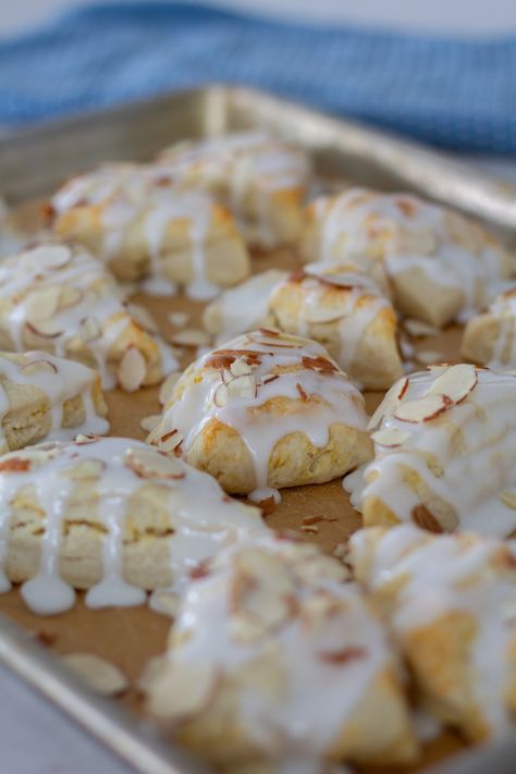 Easy Almond Cream Scones - Handmade Farmhouse Scones Using Heavy Cream, Farmhouse On Boone Scones, Almond Cream Scones, Almond Scones With Almond Paste, Lemon Cream Scones, Easy Vanilla Scones, Almond Scones Recipe Easy, Cranberry Almond Scones, Types Of Scones