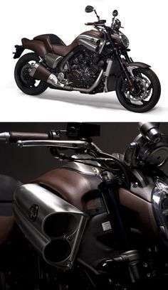 Yamaha VMax dressed in leather by Hermès Yamaha Vmax 1700 Motorcycles, Yamaha Cruiser, Yamaha Vmax, Custom Sport Bikes, Fast Bikes, Yamaha Motorcycles, Motorcycle Tank, Custom Cafe Racer, Harley Bikes