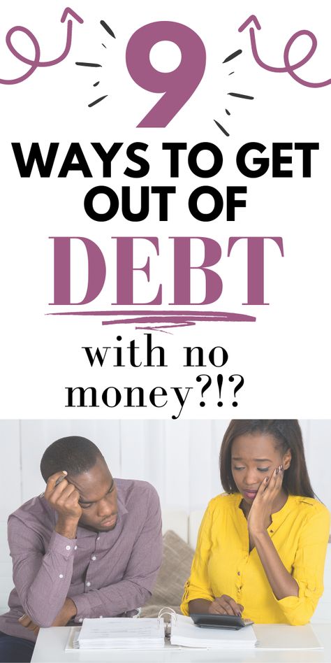 Ways to get out of debt with no money - How to pay off debt when you're broke How To Get Out Of Debt When You're Broke, How To Get Rid Of Debt, Get Out Of Debt When You're Broke, Getting Out Of Debt When You're Broke, Get Rid Of Debt, Clear Debt, Debt Payoff Plan, Cut Expenses, Debt Repayment