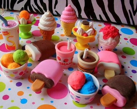 cute erasers Cream, Tumblr, Erasers, Cereal, We Heart It, Ice Cream, Not Found