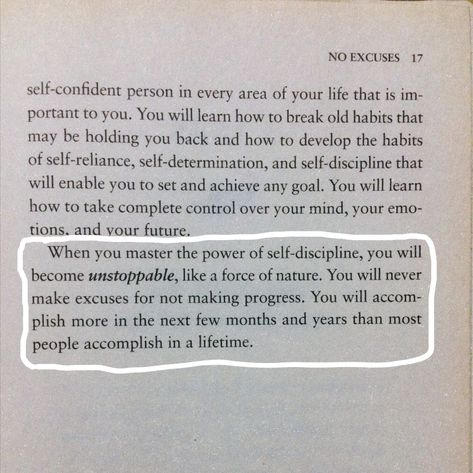 The Power Of Self Discipline, Brian Tracy Books, Power Of Discipline, No Excuses Quotes, Excuses Quotes, Brian Tracy Quotes, Discipline Quotes, Confident Person, Self Growth