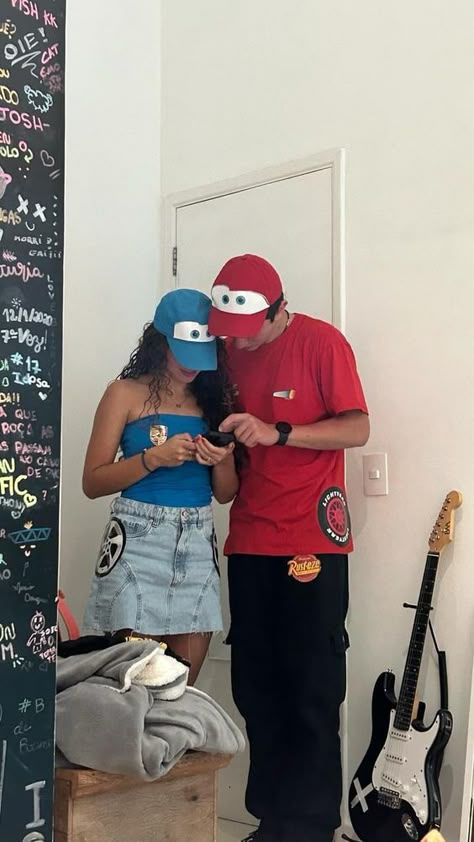 Appropriate Couples Costumes, Couple Outfits Halloween Costume Ideas, F1 Halloween Costume Couple, Halloween Fits Couple, Sally And Lightning Mcqueen Costume Couple, F1 Couple Costume, Family Friendly Couples Costumes, Warm Halloween Costumes For Couples, Lightning And Sally Costume