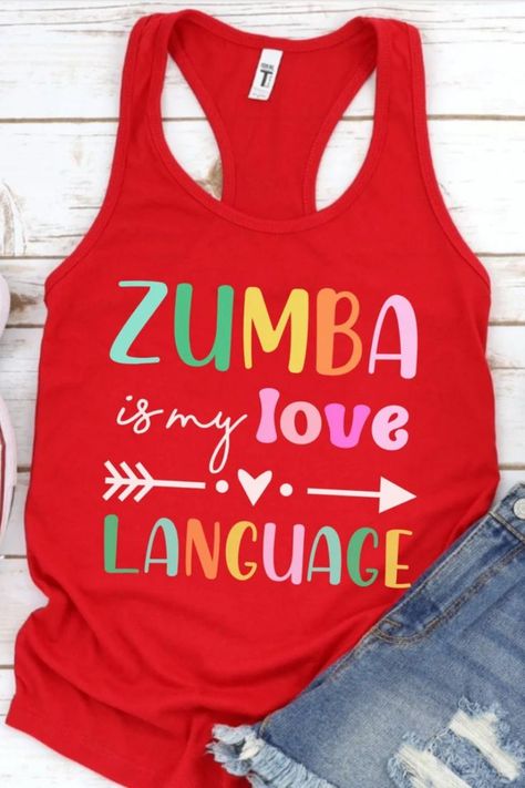 zumba clothes workout wear tank tops, zumba outfit ideas dance tank tops, zumba shirts, dance shirts saying, dance shirts for moms, dance shirts saying dancers, zumba outfits for women plus size Gym Tanks Women, Summer Tank Top Outfits, Zumba Shirts, Workout Tank Tops Funny, Zumba Outfit, Beach Tanks Tops, My Love Language, Tank Outfit, Tank Top Outfits