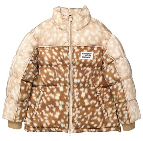 NWT $1790 Burberry Goose Down Barwick ECONYL Deer Print Puffer Jacket Honey L. Deer Print, Stand Up Collar, New Wardrobe, Dream Clothes, Fitness Inspo, Puffer Jacket, I Dress, Fashion Inspo Outfits, Burberry