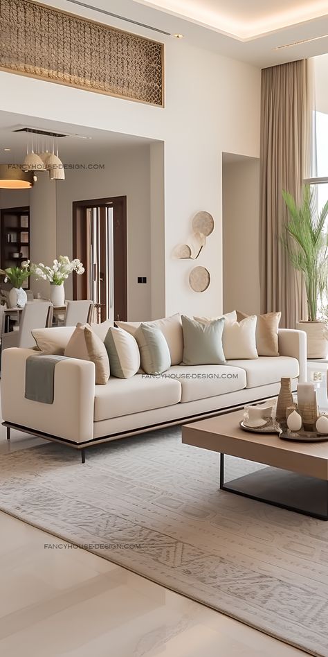 Beige Sofa Living Room, Luxury Living Room Inspiration, Living Room Decor Lights, Cream Living Rooms, Aesthetic Living Room, Beige Living Rooms, Sofa Beige, Minimalist Home Interior, Living Room Color Schemes