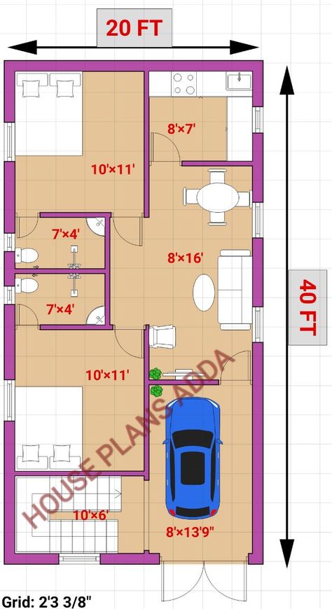 20×40 Small House Plan| East Facing House Design| 800 Sqft Ghar Ka Naksha Home Naksha House Design, 800 Sq Ft House Plans, Small Home Plans, 800 Sq Ft House, 20x40 House Plans, Small Home Plan, One Storey House, Small Floor Plans, Southern House