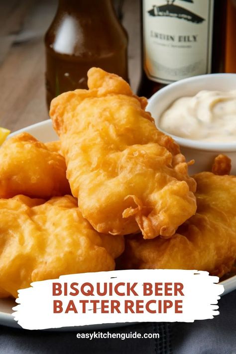 Bisquick Beer Batter Recipe - Easy Kitchen Guide Fish And Chips Batter, Beer Batter Recipe, Beer Battered Fish Recipes, Fish Batter Recipe, Best Fish And Chips, Fish Dinner Recipes, Beer Battered Fish, Batter Recipe, Bisquick Recipes