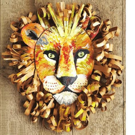 Cardboard Masks, Lion Face Mask, Lion King Costume, Lion Craft, Lion Mask, Afrique Art, Lion King Art, Lion Mane, Cardboard Art