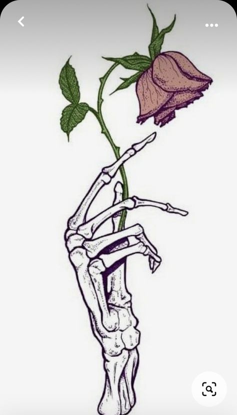 Drawing Ideas Skeleton, Skeleton Tattoo Design, Grunge Drawing Ideas, Hand Art Projects, Skeleton Hands Drawing, Grunge Drawing, Hand Holding Something, Hand Holding Rose, Skeleton Hand Holding