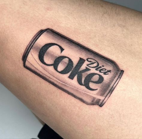 Diet Coke Tattoo, Coke Tattoo, Miscellaneous Tattoos, Tattoo Black And White, Tattoos Inspo, Emily The Strange, Tattoo Black, Diet Coke, Sausage Dog