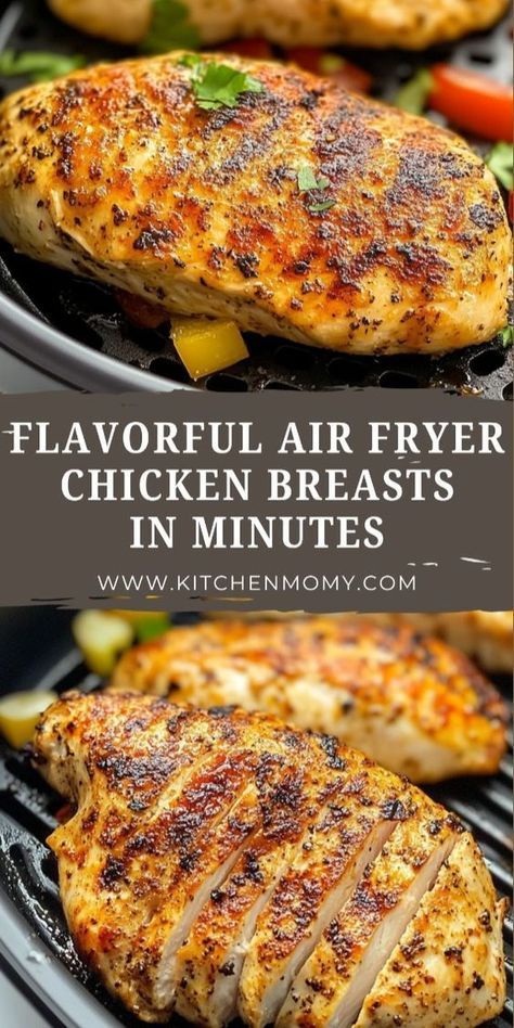 Searching for an easy chicken dish that's bursting with flavor? Look no further! This air fryer boneless skinless chicken breast recipe is a winner. It gives you tender, juicy chicken every time with a perfectly seasoned crust. Ready in just minutes, it's perfect for those busy weeknights or whenever you need a fuss-free dinner. Chicken Breast Dinner Ideas Air Fryer, Skinless Boneless Chicken Breast Recipes In Air Fryer, Air Fryer Boneless Skinless Chicken Breast, Boneless Chicken Breast Recipes Airfryer, Convection Oven Recipes Chicken, Air Fryer Boneless Skinless Chicken Breast Recipes Easy, Air Fry Chicken Breast Boneless, Chicken Breast In Air Fryer Recipes, Air Fryer Chicken Breast Boneless