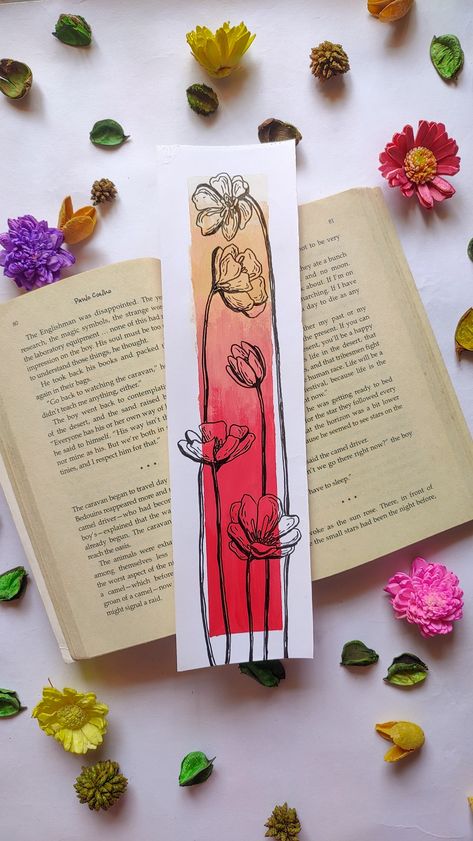 Beautiful Book Marks, Bookmark Ideas Watercolor, Creative Bookmarks Art, Bookmark Painting Ideas Acrylic, Book Mark Ideas Diy, Bookmark Ideas Drawing, Bookmarks Crochet, Ideas Bookmark, Bookmark Acrylic