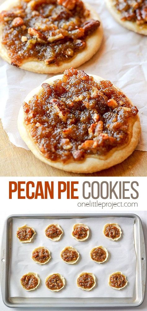 Peacon Pie Cookies Recipe, Pecan Pie Cookies Easy, Pecan Pie Bites Easy, Pecan Pie Cookie, Thanksgiving Desert, Business Cookies, Pecan Pie Cookies Recipe, Pie Cookies Recipe, Mini Pecan Pie