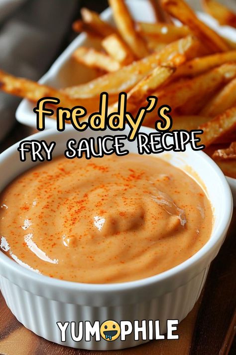 Freddy’s fry sauce recipe Curly Fry Recipe, Foosacklys Sauce Recipe, Freddy’s Fry Sauce, Fast Food Sauces, Freddys Steakburgers, Chic Filet Sauce, Freddys Fry Sauce Recipe, Best Fry Sauce, Best Sauce Recipes