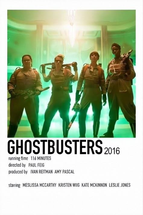 Ghostbusters 2016 Poster, Ghostbusters Movie Poster, Ghostbusters Pictures, Ghostbusters Poster, October Movies, Movie Polaroids, Halloween Films, Fall Movies, Ghostbusters 2016