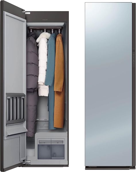 Amazon.com: SAMSUNG 24” AirDresser Grand 5 Hanger Clothing Care System w/ Steam Refresh, Sanitizer, Air Dresser Cabinet Steamer for Clothes, Garments, Relaxes Wrinkles, DF10A9500CG/A1, Crystal Mirror : Clothing, Shoes & Jewelry Mirror Clothing, Crystal Mirror, Dresser Cabinet, Ironing Machine, Clothes Steamer, Garment Steamer, Grand Designs, Clothing Care, Home Gadgets