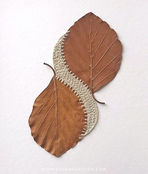 Nature Crochet, Leaf Art Diy, Crochet Leaf, Leaf Crafts, Paper Embroidery, Macrame Knots, Nature Crafts, Art Textile, Leaf Art