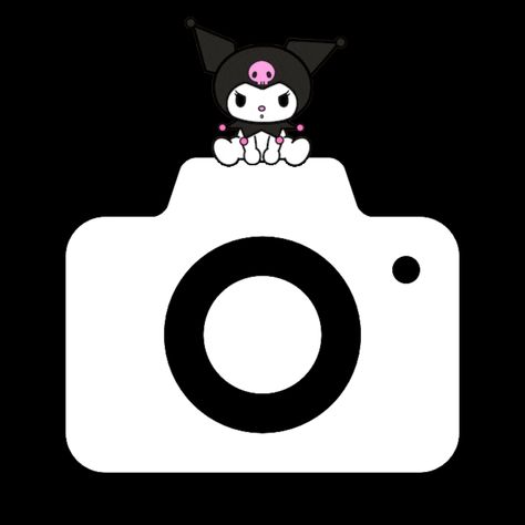 black camera sanrio kuromi icon phone theme🖤🩷 Kawaii, Kuromi Iphone App Icons, Cute Icons For Apps Black, Cute Kuromi Icons For Apps, Kuromi Iphone Icons, Kuromi Phone Icons, Kuromi Themed Phone, Camera App Icon Black, Icons De Kuromi