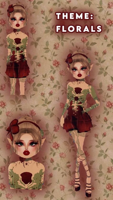 Flower Dti Outfit, Même Dti Outfit, Dti Roblox Florals Theme, Dti Theme Florals, Dti Outfits Florals, Dress To Impress Theme Florals, Florals Dti Outfit, Floral Dress To Impress, Dti Fashion Designer